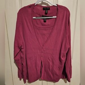 Raspberry Cardigan And Tank Set